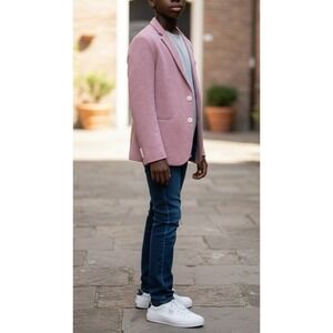 Michael Kors Boys Light Red 2 Button Blazer Size 8 Sports Coat Holiday Christmas